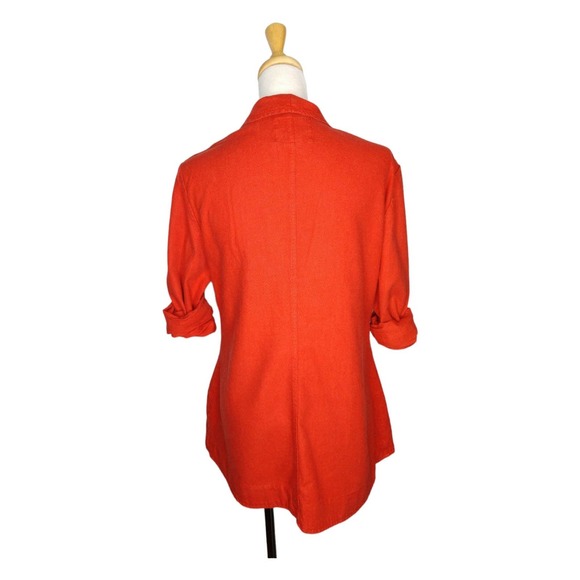 Sanctuary Orange Tiger Lily Linen One Button Blazer Size M - Picture 4 of 6